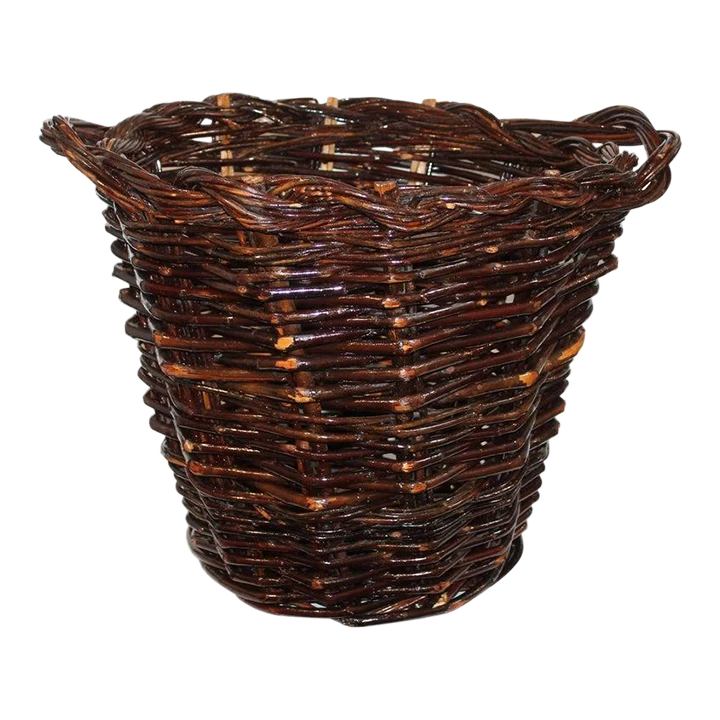Monumental 20th Century Hickory Gathering Basket 1 Monumental 20th Century Hickory Gathering Basket