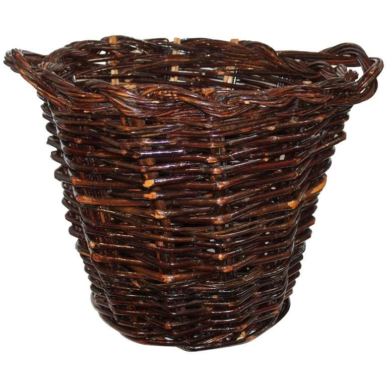 Monumental 20th Century Hickory Gathering Basket 6 Monumental 20th Century Hickory Gathering Basket - Image 6