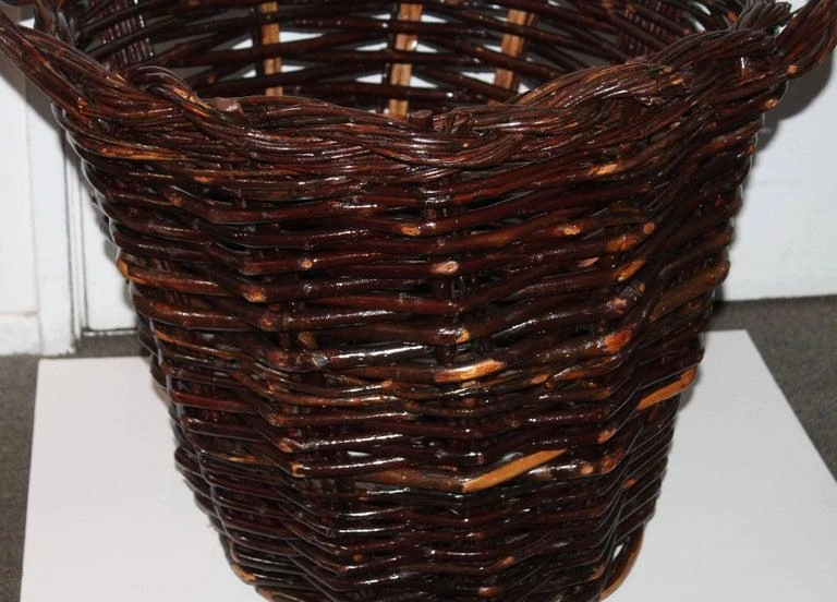 Monumental 20th Century Hickory Gathering Basket 2 Monumental 20th Century Hickory Gathering Basket - Image 2
