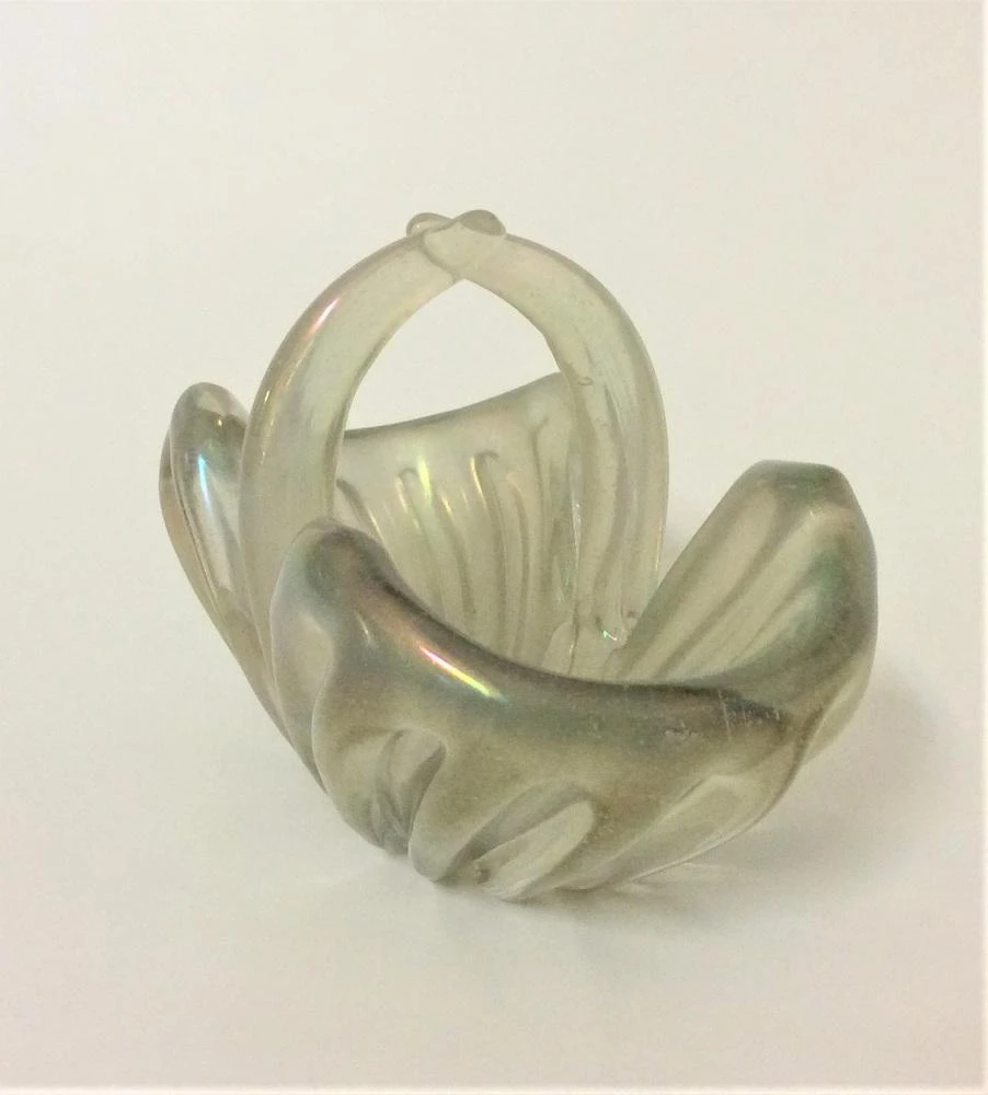 Murano Glass Basket Attributed To Archimede Seguso, 1940s 4 Murano Glass Basket Attributed To Archimede Seguso, 1940s - Image 4