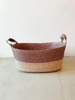 Natural Palm Storage Basket With Leather Handles, Long 8 Natural Palm Storage Basket With Leather Handles, Long -Chairish Shop natural palm storage basket with leather handles long 7458 scaled