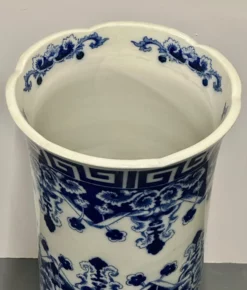 Oriental Porcelain Flow Blue White Umbrella Stand, Large Vase, Floral Decorated 15 Oriental Porcelain Flow Blue White Umbrella Stand, Large Vase, Floral Decorated -Chairish Shop oriental porcelain flow blue white umbrella stand large vase floral decorated 2343