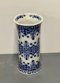 Oriental Porcelain Flow Blue White Umbrella Stand, Large Vase, Floral Decorated 13 Oriental Porcelain Flow Blue White Umbrella Stand, Large Vase, Floral Decorated -Chairish Shop oriental porcelain flow blue white umbrella stand large vase floral decorated 8806
