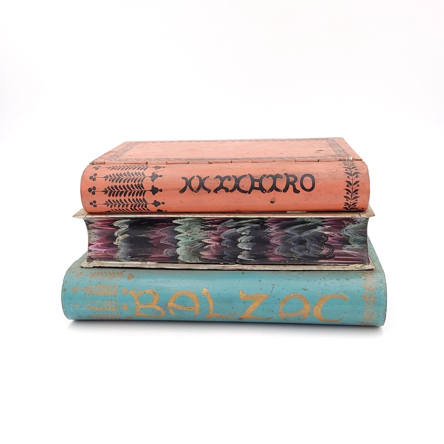 Oversized Tole Book Stack, France Circa 1900 6 Oversized Tole Book Stack, France Circa 1900 - Image 6