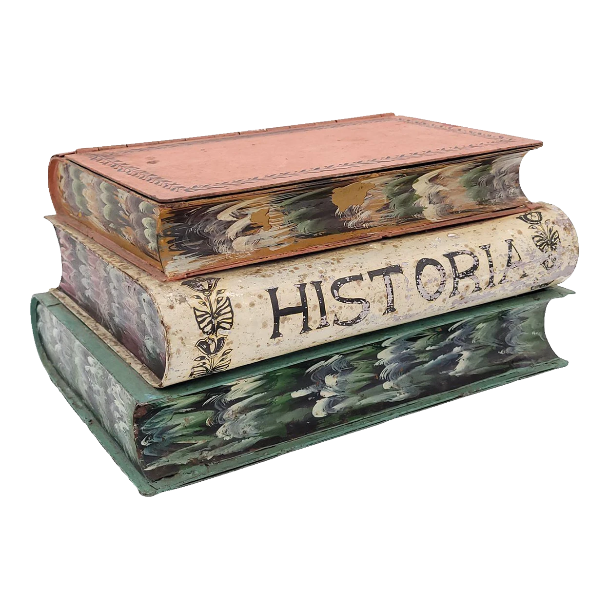 Oversized Tole Book Stack, France Circa 1900 1 Oversized Tole Book Stack, France Circa 1900
