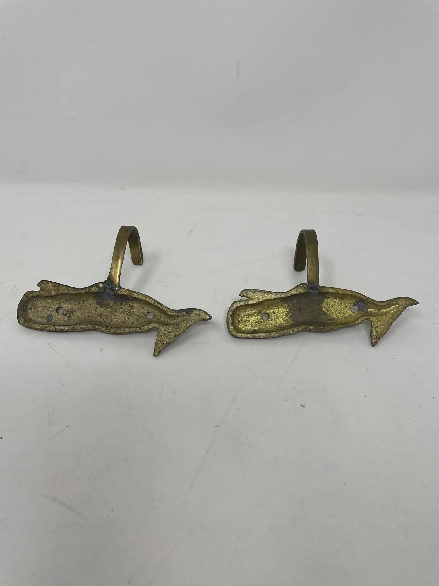 Pair Brass Whale Coat Hooks 8 Pair Brass Whale Coat Hooks - Image 8