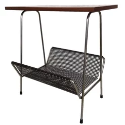 Pilastro Style Metal And Teak Magazine Rack, 1950s -Chairish Shop pilastro style metal and teak magazine rack 1950s 5892