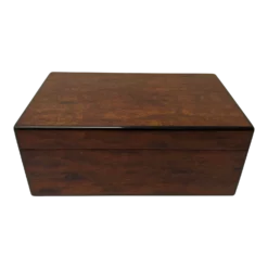 Plum Pudding Mahogany Wood Box With Ebonized Walnut Trim