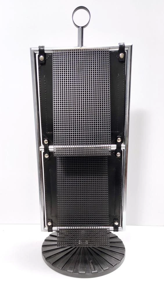 Postmodern Leather And Chrome-Plated Metal Magazine Rack From Salmistraro, Italy, 1980s 7 Postmodern Leather And Chrome-Plated Metal Magazine Rack From Salmistraro, Italy, 1980s - Image 7