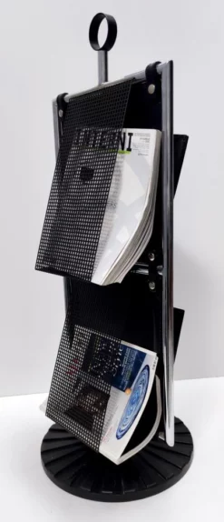 Postmodern Leather And Chrome-Plated Metal Magazine Rack From Salmistraro, Italy, 1980s 13 Postmodern Leather And Chrome-Plated Metal Magazine Rack From Salmistraro, Italy, 1980s -Chairish Shop postmodern leather and chrome plated metal magazine rack from salmistraro italy 1980s 4327