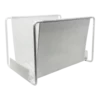 Postmodern White Stamped Metal Magazine Rack
