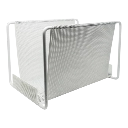 Postmodern White Stamped Metal Magazine Rack -Chairish Shop postmodern white stamped metal magazine rack 5228