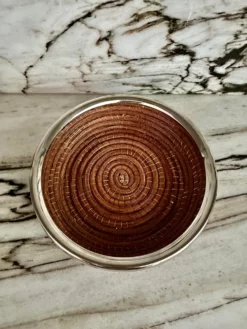 Rattan & Silver Nesting Baskets, S/3 -Chairish Shop rattan and silver nesting baskets s3 6992 scaled