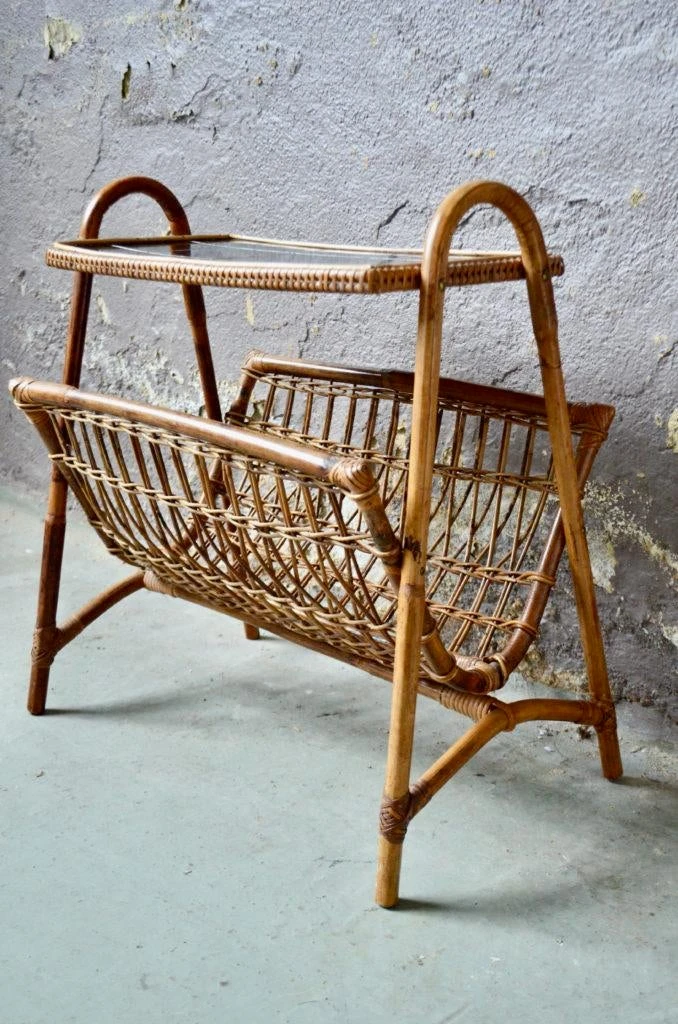 Rattan Magazine Rack, 1960s 2 Rattan Magazine Rack, 1960s - Image 2