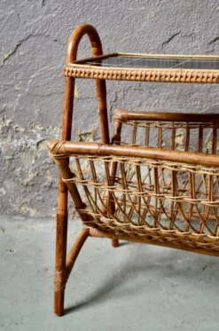 Rattan Magazine Rack, 1960s 12 Rattan Magazine Rack, 1960s -Chairish Shop rattan magazine rack 1960s 0604