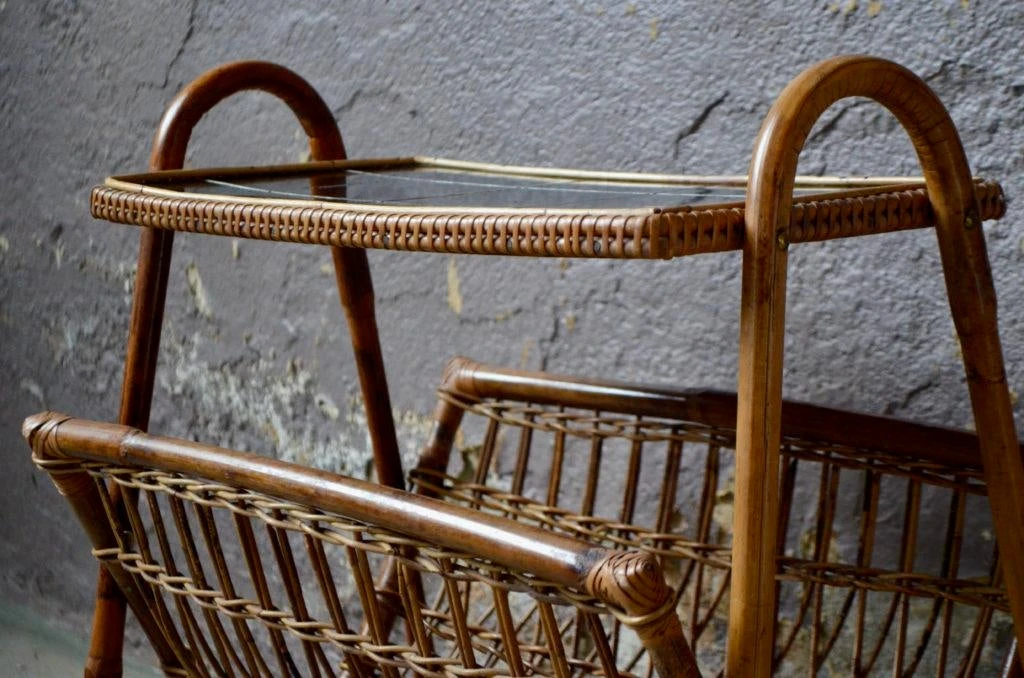 Rattan Magazine Rack, 1960s 9 Rattan Magazine Rack, 1960s - Image 9