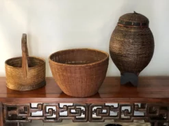 Rustic Chinese 19th Century Woven Rattan Large Round Grain Basket 13 Rustic Chinese 19th Century Woven Rattan Large Round Grain Basket -Chairish Shop rustic chinese 19th century woven rattan large round grain basket 5873 scaled