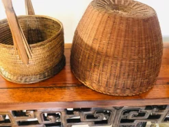 Rustic Chinese 19th Century Woven Rattan Large Round Grain Basket 17 Rustic Chinese 19th Century Woven Rattan Large Round Grain Basket -Chairish Shop rustic chinese 19th century woven rattan large round grain basket 8990 scaled