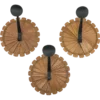 Scandinavian Coat Hooks In Wood, Wicker & Iron, 1960s, Set Of 3