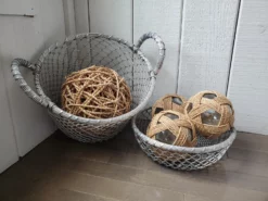 Set Of 2 Vintage French Aluminum Baskets -Chairish Shop set of 2 vintage french aluminum baskets 8341 scaled