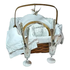 Silent Night Christmas Picnic Basket- Set Of