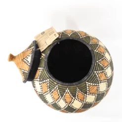 South African Contemporary Lidded Basket 15 South African Contemporary Lidded Basket -Chairish Shop south african contemporary lidded basket 8278