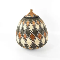 South African Contemporary Lidded Basket 12 South African Contemporary Lidded Basket -Chairish Shop south african contemporary lidded basket 9743