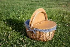 The Country Picnic Basket With Navy & White Liner 11 The Country Picnic Basket With Navy & White Liner -Chairish Shop the country picnic basket with navy and white liner 2980 scaled