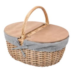 The Country Picnic Basket With Navy & White Liner