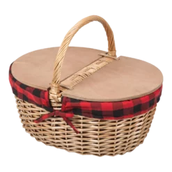 The Country Picnic Basket With Red & Black Liner