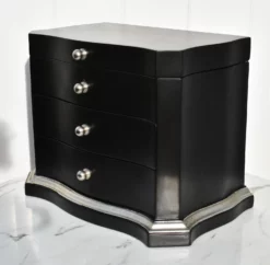 Transitional Two Drawer Table Top Jewelry Box In Black & Silver Finish W/Fitted Interior 19 Transitional Two Drawer Table Top Jewelry Box In Black & Silver Finish W/Fitted Interior -Chairish Shop transitional two drawer table top jewelry box in black and silver finish wfitted interior 0719