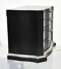 Transitional Two Drawer Table Top Jewelry Box In Black & Silver Finish W/Fitted Interior 16 Transitional Two Drawer Table Top Jewelry Box In Black & Silver Finish W/Fitted Interior -Chairish Shop transitional two drawer table top jewelry box in black and silver finish wfitted interior 3124