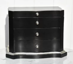 Transitional Two Drawer Table Top Jewelry Box In Black & Silver Finish W/Fitted Interior 12 Transitional Two Drawer Table Top Jewelry Box In Black & Silver Finish W/Fitted Interior -Chairish Shop transitional two drawer table top jewelry box in black and silver finish wfitted interior 7531