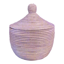 Tribal Basket With Lid Senegal West Africa