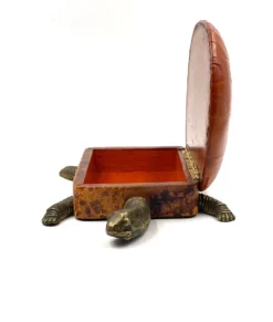 Turtle Shaped Leather And Bronze Jewelry Box, France 1950s 15 Turtle Shaped Leather And Bronze Jewelry Box, France 1950s -Chairish Shop turtle shaped leather and bronze jewelry box france 1950s 2279 scaled