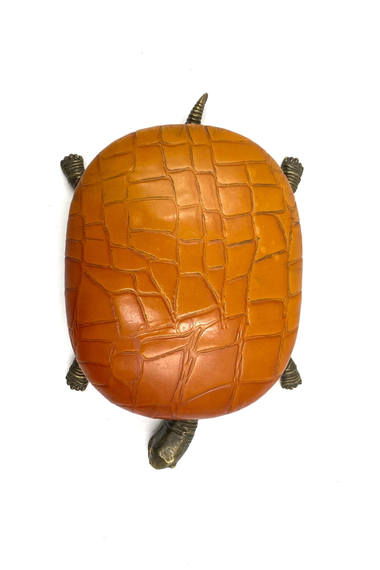 Turtle Shaped Leather And Bronze Jewelry Box, France 1950s 5 Turtle Shaped Leather And Bronze Jewelry Box, France 1950s - Image 5