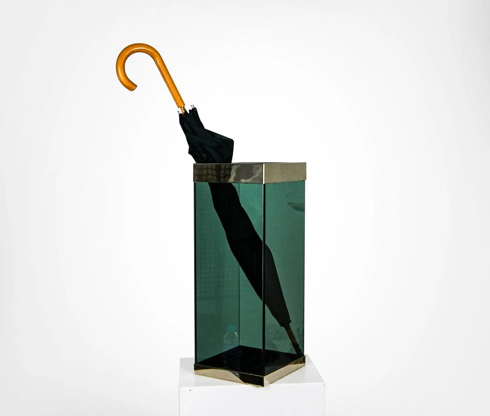 Umbrella Stand In Glass From Fontana Arte Milano, 1960s 2 Umbrella Stand In Glass From Fontana Arte Milano, 1960s - Image 2