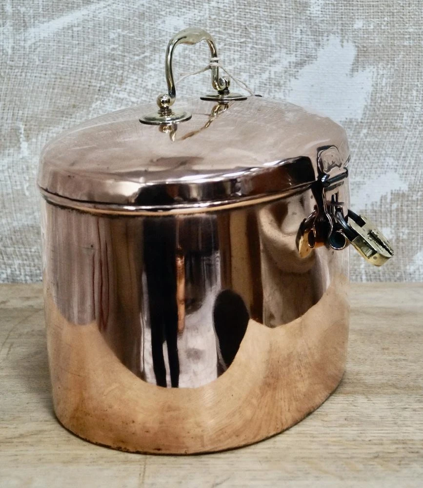Victorian Copper & Brass Hat Tin 2 Victorian Copper & Brass Hat Tin - Image 2