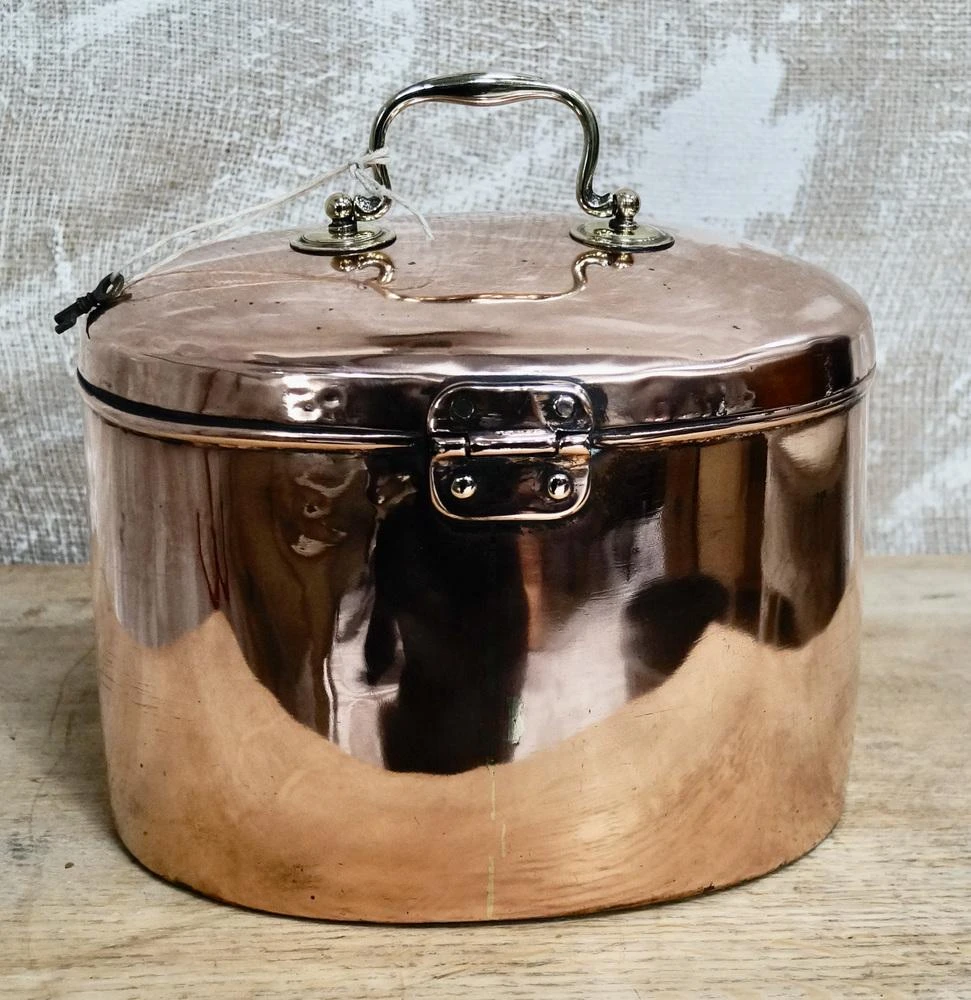 Victorian Copper & Brass Hat Tin 3 Victorian Copper & Brass Hat Tin - Image 3