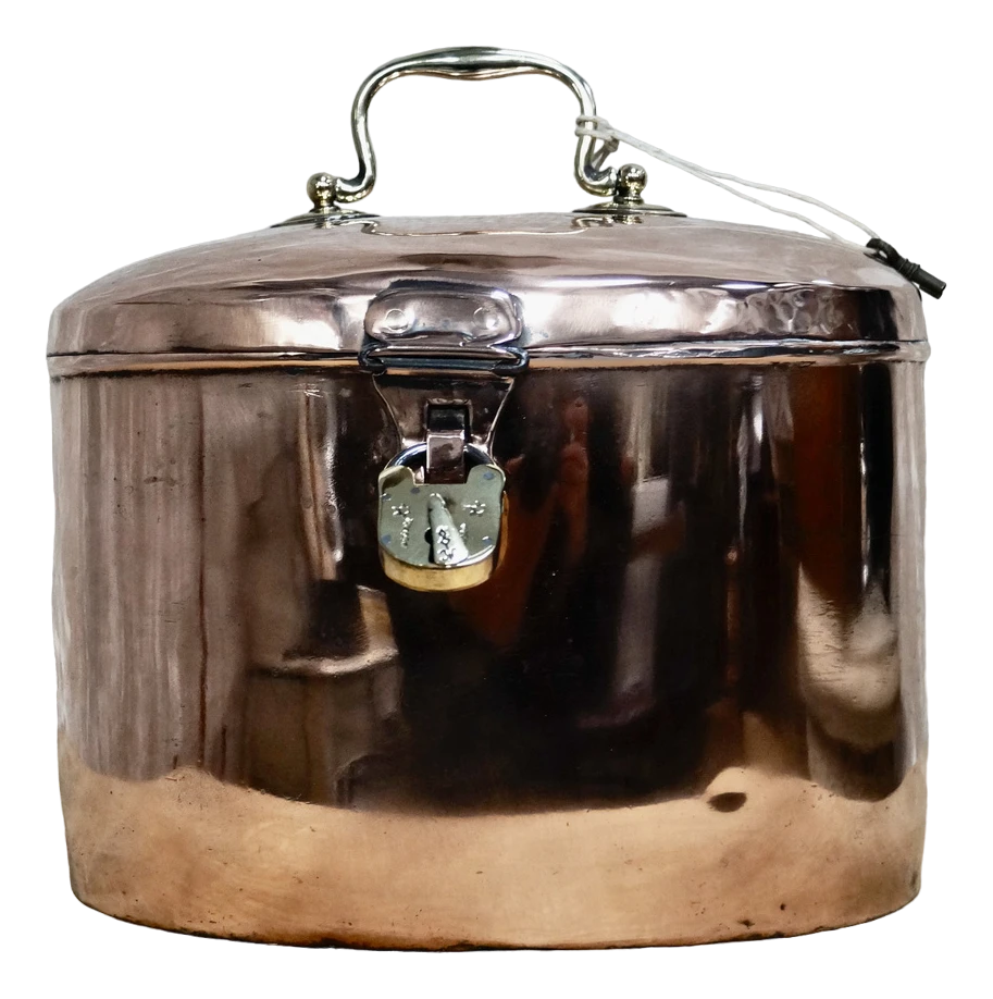 Victorian Copper & Brass Hat Tin 1 Victorian Copper & Brass Hat Tin