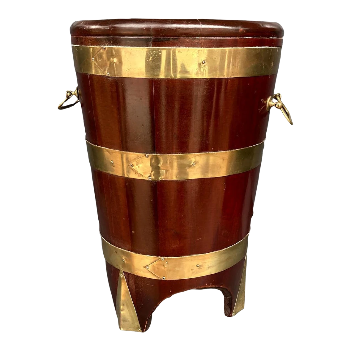 Victorian Mahogany And Brass Bound Peat Bucket 1 Victorian Mahogany And Brass Bound Peat Bucket