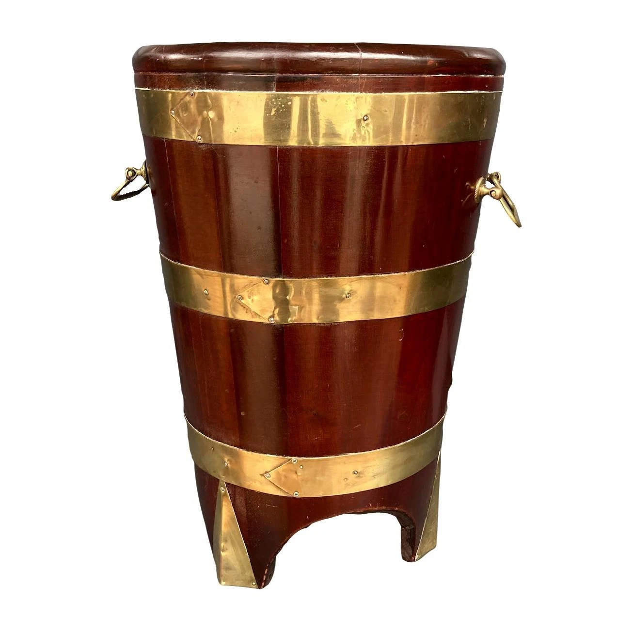 Victorian Mahogany And Brass Bound Peat Bucket 7 Victorian Mahogany And Brass Bound Peat Bucket - Image 7