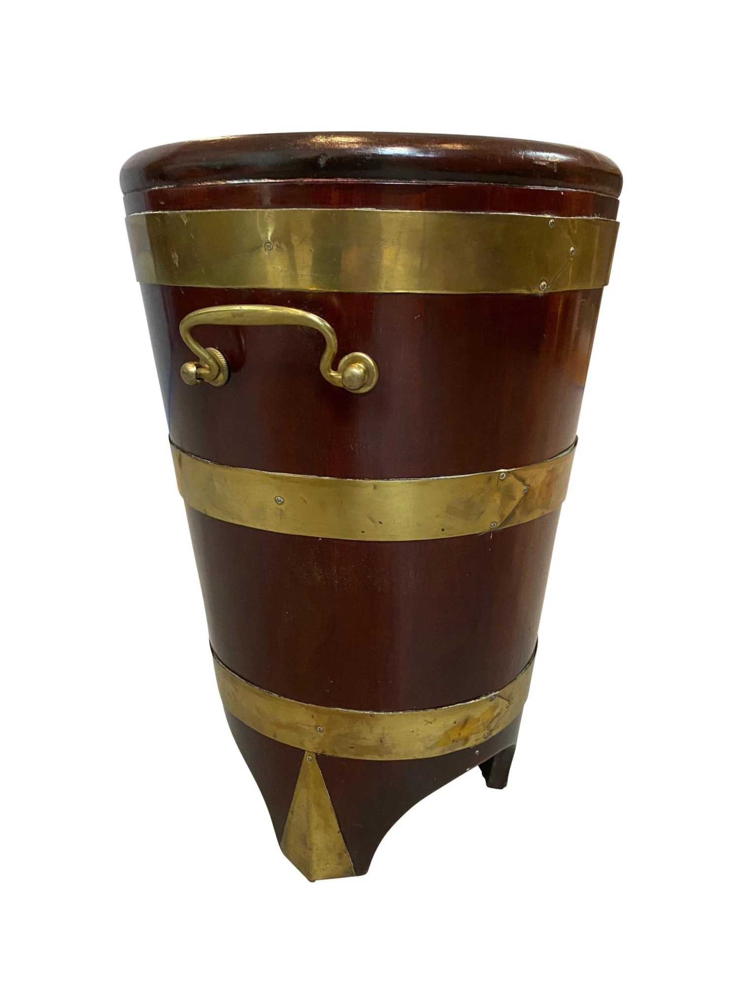 Victorian Mahogany And Brass Bound Peat Bucket 2 Victorian Mahogany And Brass Bound Peat Bucket - Image 2