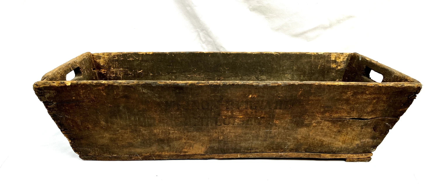 Vintage 1930s French Wine/Champagne Shallow Wood Market Crate 4 Vintage 1930s French Wine/Champagne Shallow Wood Market Crate - Image 4