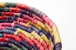 Vintage 1980s Rainbow Woven Basket -Chairish Shop vintage 1980s rainbow woven basket 1303 scaled