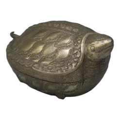 Vintage Asian Betel Nut Silver Turtle Box