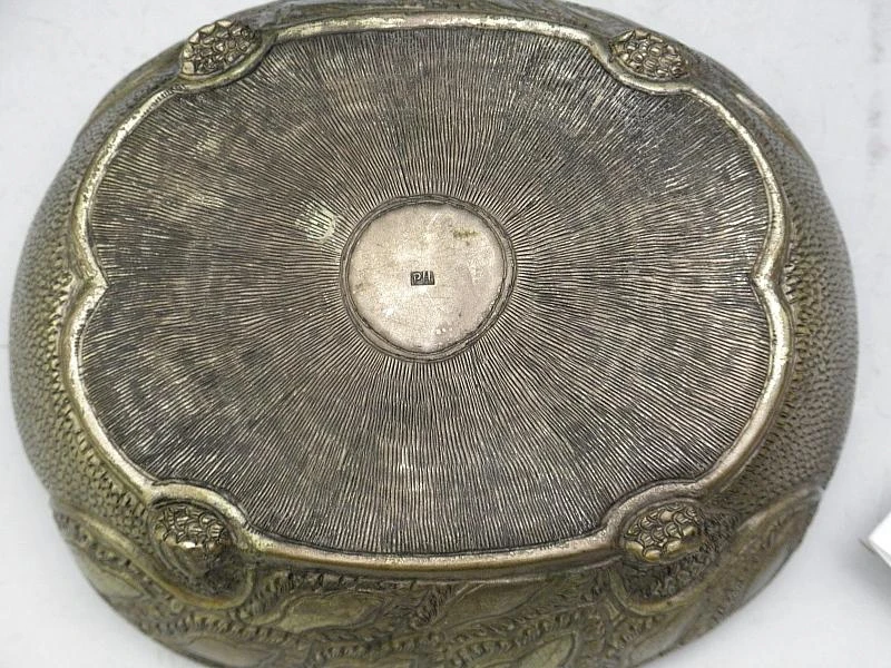 Vintage Asian Betel Nut Silver Turtle Box 5 Vintage Asian Betel Nut Silver Turtle Box - Image 5