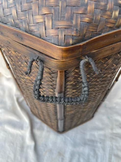 Vintage Asian Woven Rattan/Bamboo Hexagon Lidded Basket -Chairish Shop vintage asian woven rattanbamboo hexagon lidded basket 7136