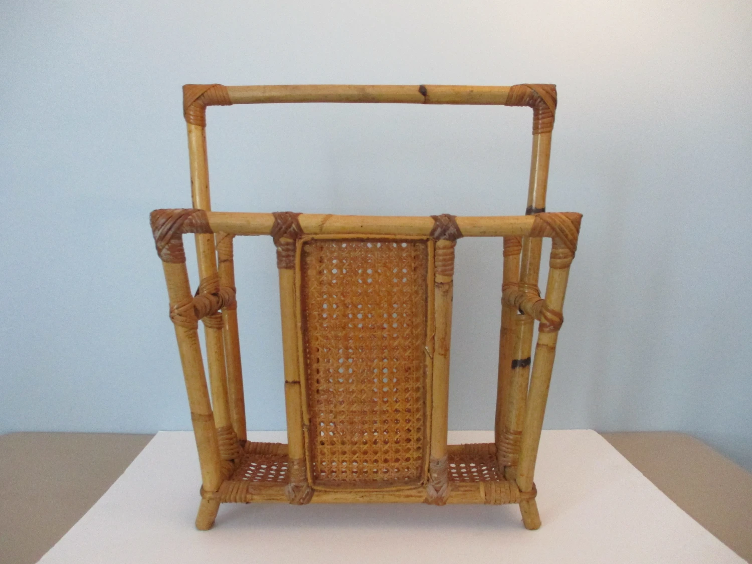 Vintage Bamboo And Rattan Magazine Rack 2 Vintage Bamboo And Rattan Magazine Rack - Image 2