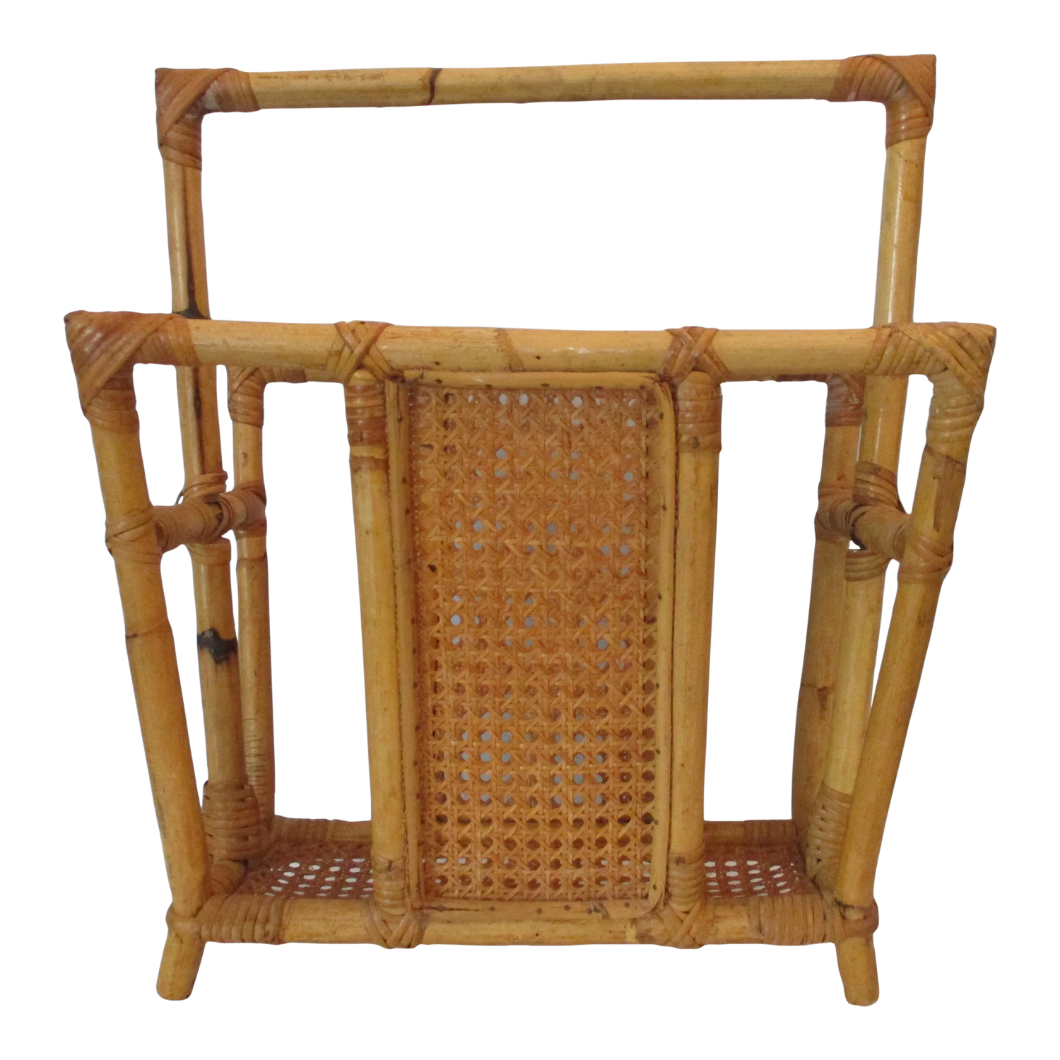 Vintage Bamboo And Rattan Magazine Rack 1 Vintage Bamboo And Rattan Magazine Rack